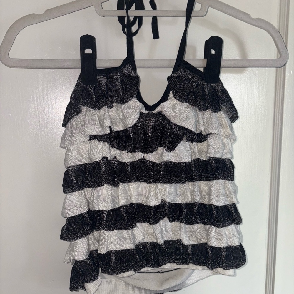 NWT Anthropologie Ruffled Halter Top
